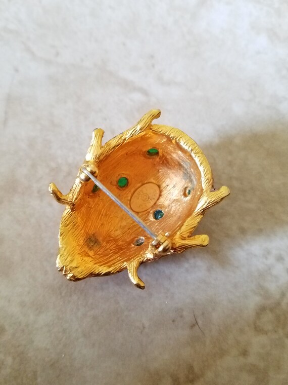 Vintage Kenneth Jay Lane Ladybug Brooch, 1960s En… - image 5