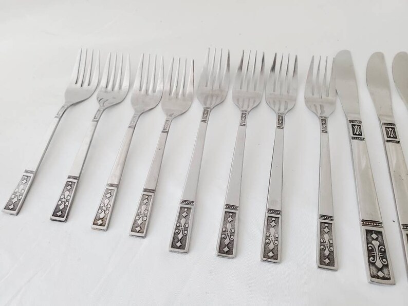 1960s Fleur De Lis Flatware Set by Interpur Cortina Pattern Etsy