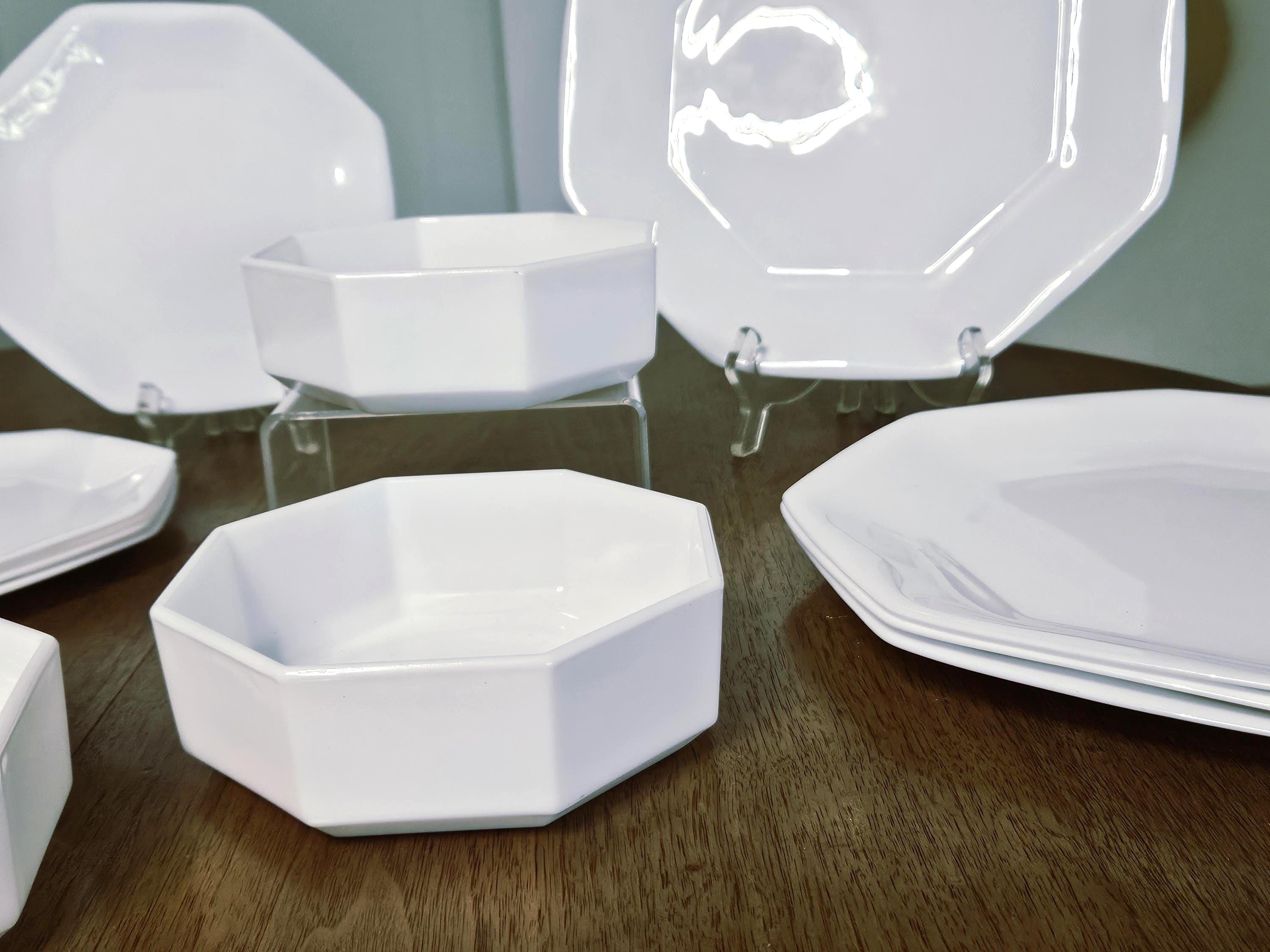 Arcoroc Octime White Dinnerware Set, French Milk Glass for 4, Vintage ...