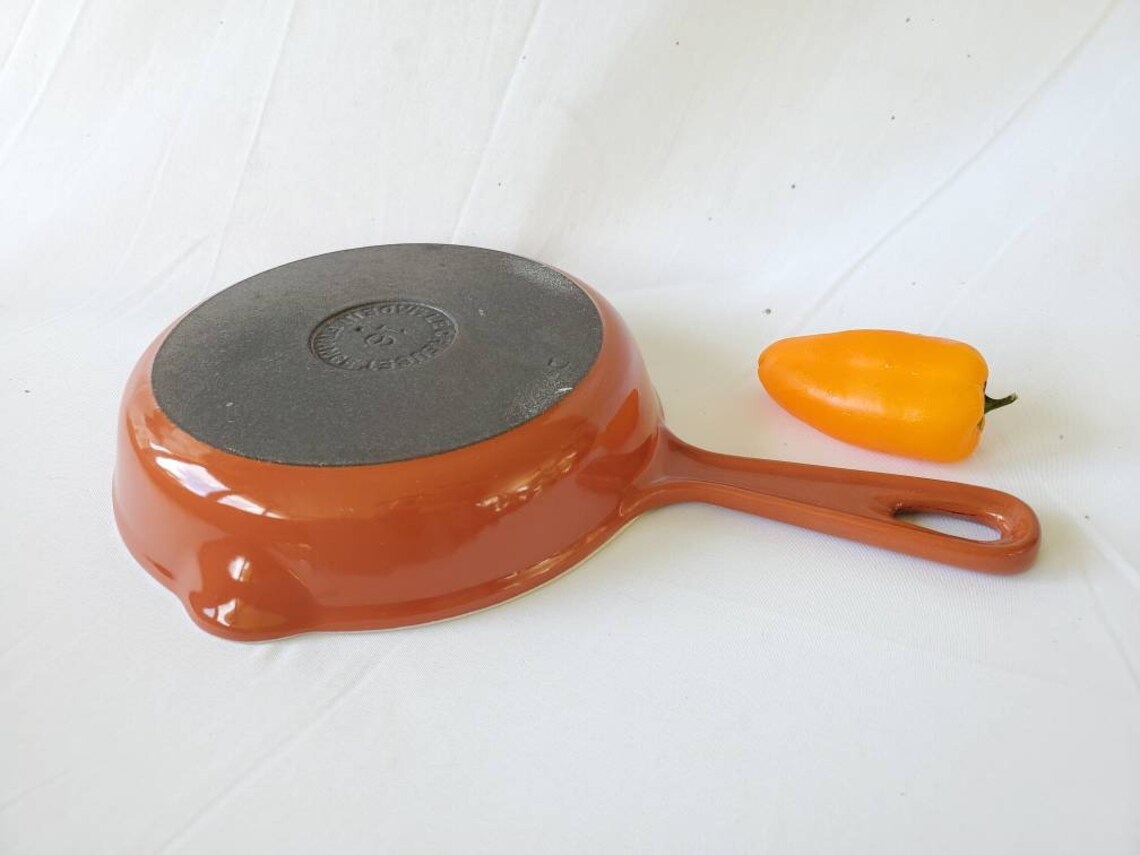 1970s Le Creuset Enzo Mari Burnt Sienna Skillet 16 Small Fry Etsy
