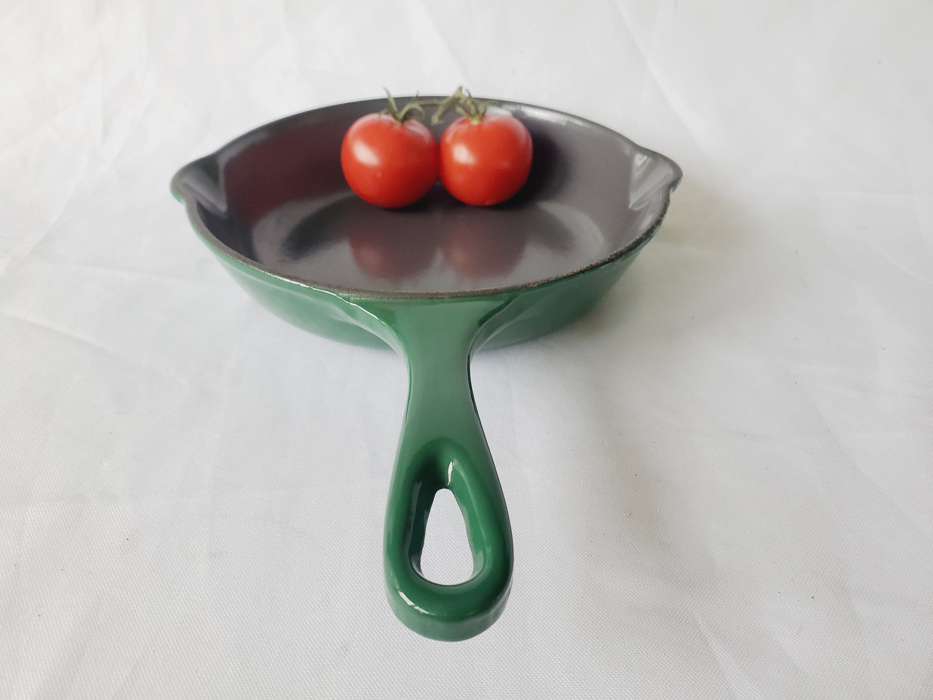 Vintage Le Creuset Forest Green Enamelware Skillet, Size 20 - Etsy