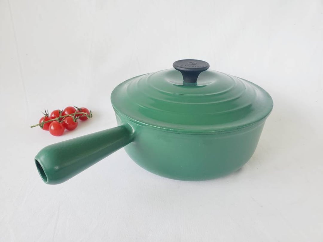 Large Green Le Creuset Lidded Pot 20 Saucier 2.75 Quarts Made in France