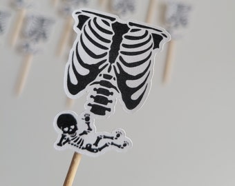 Xray Skeleton Baby Pregnancy Announcement Medical Imaging Bones Bone Densitometry Radiology Techician Cupcake Toppers