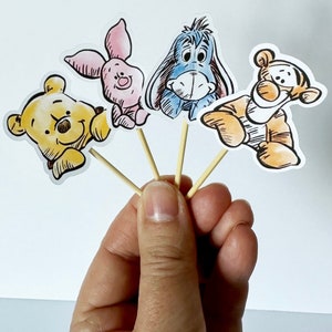 Winnie The Pooh Cake Toppers Set 14 Cupcake Decorations with 10 Figures