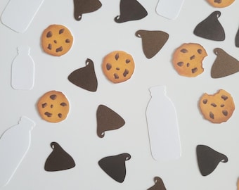 Cookie, Chocolate Chip and Milk Party Birthday Shower Sweet Confetti Confettis