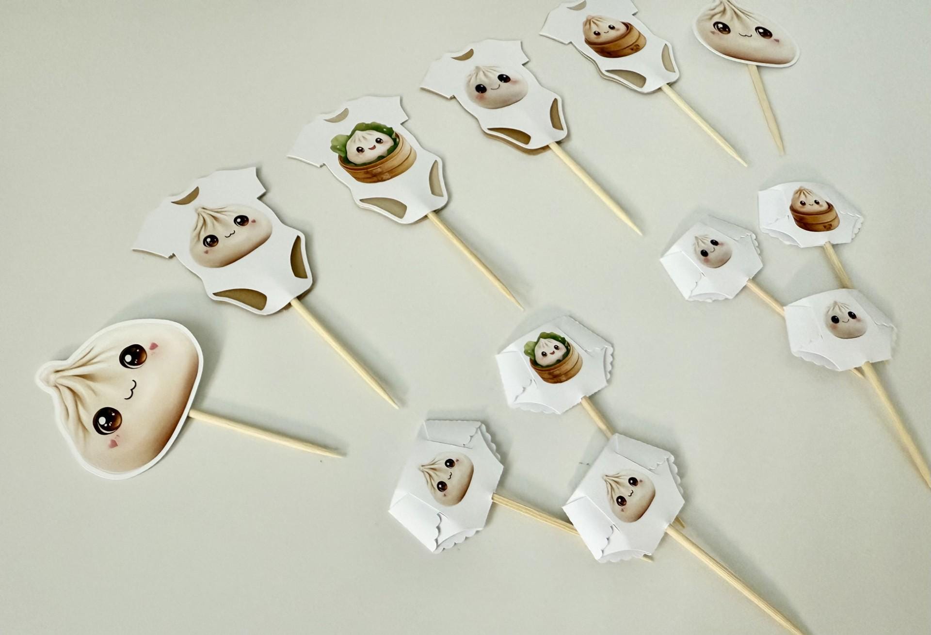 12 Cupcake Toppers, Onesies, Diapers, Dumplings, Little Dumpling, Our ...