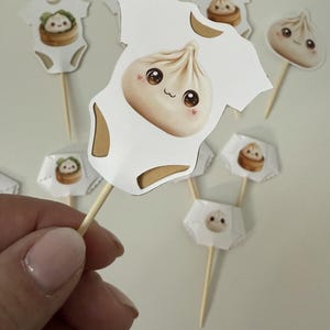 12 Cupcake Toppers, Onesies, Diapers, Dumplings, Little Dumpling, Our ...