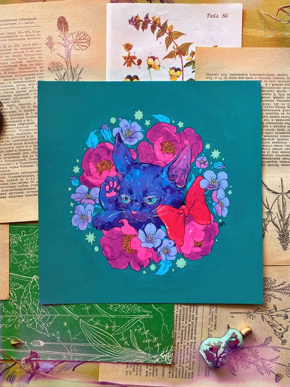 We Can Fly With Our Spirit Cat Print Etsy