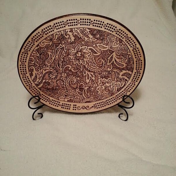 Tablero de cribbage, diseño paisley