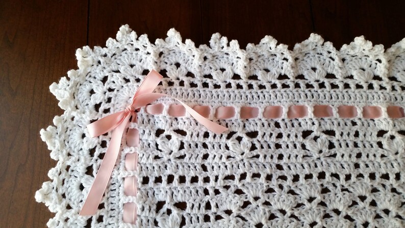 Baby Girl Blanket and Hat Set Crochet Baby Blanket Set Baby Shower Gift