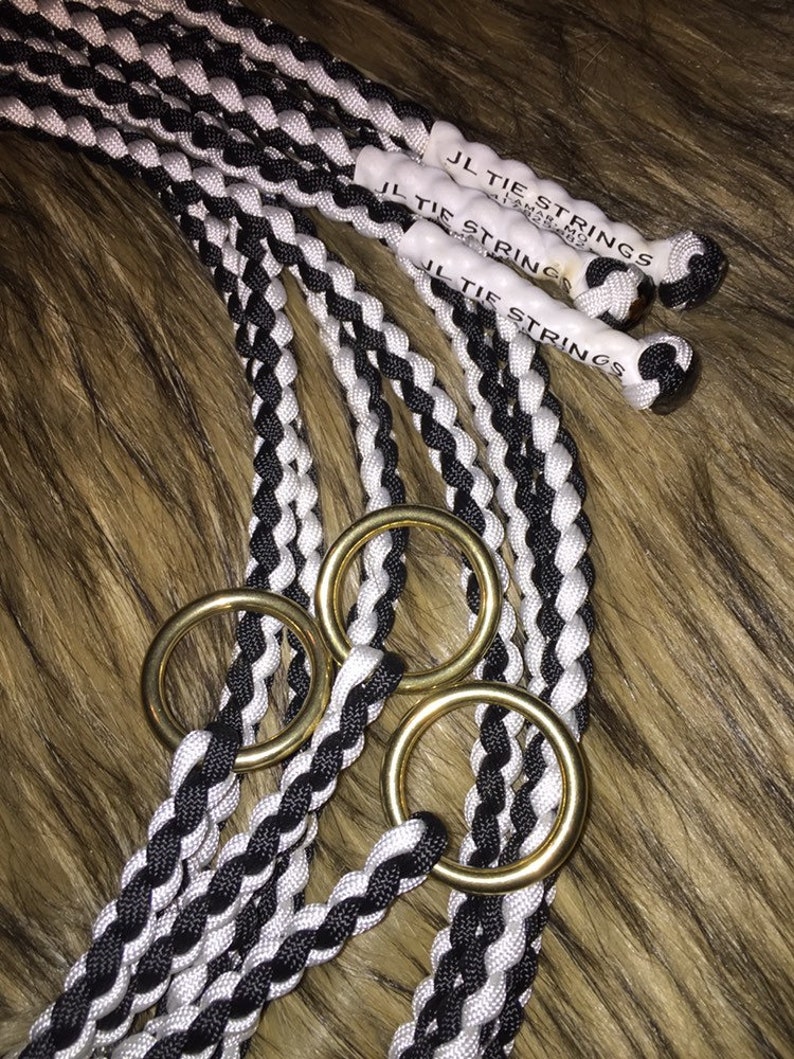 Lot of 3 Hand Braided paracord tie strings ranch rodeo piggin string