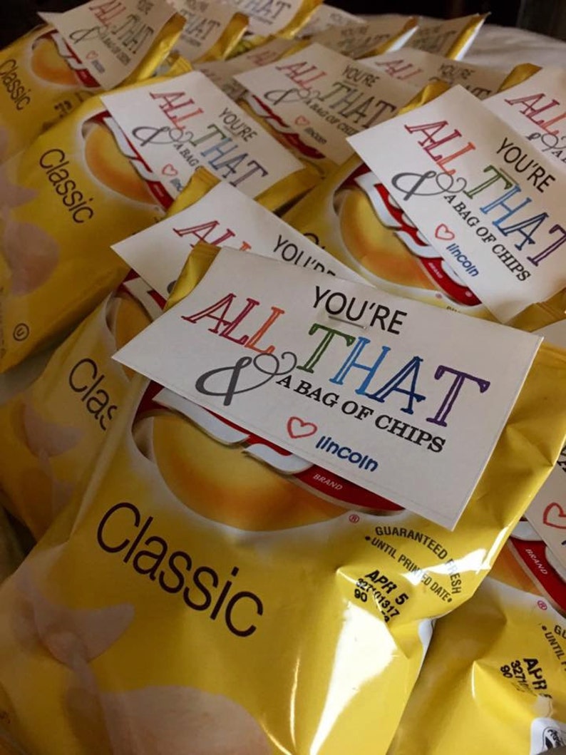 You're All That &amp; a Bag of Chips Valentine's Day Treat - Etsy