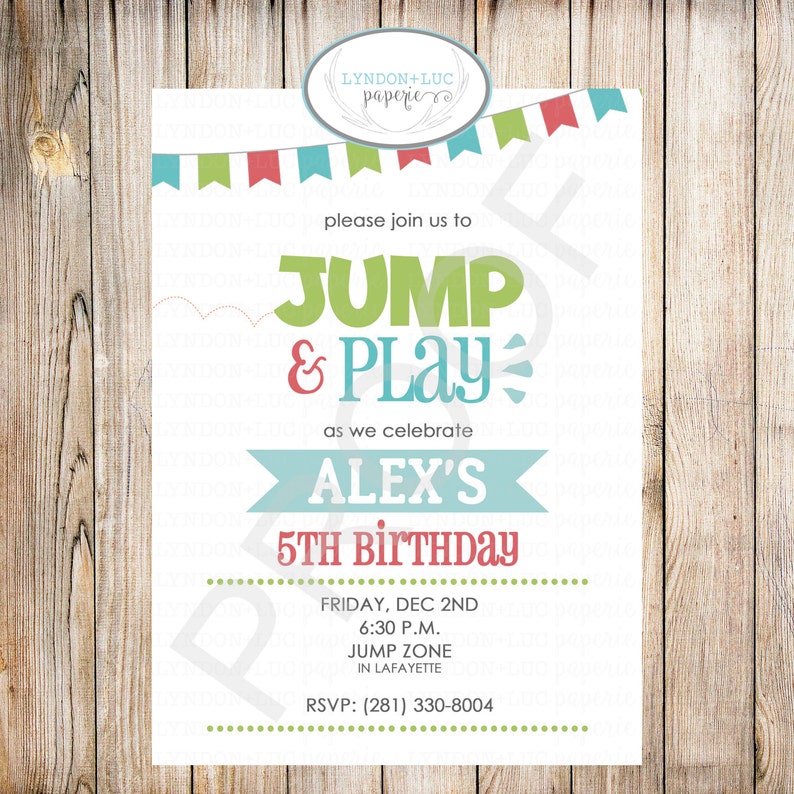 Jump and Play Birthday Invitation Etsy
