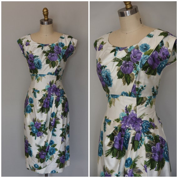 1950s Dress | Tropical Floral Alix of Miami 1950s