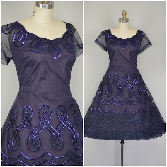1950s Dress | Fantastic 50s Party Dress with Tulle
