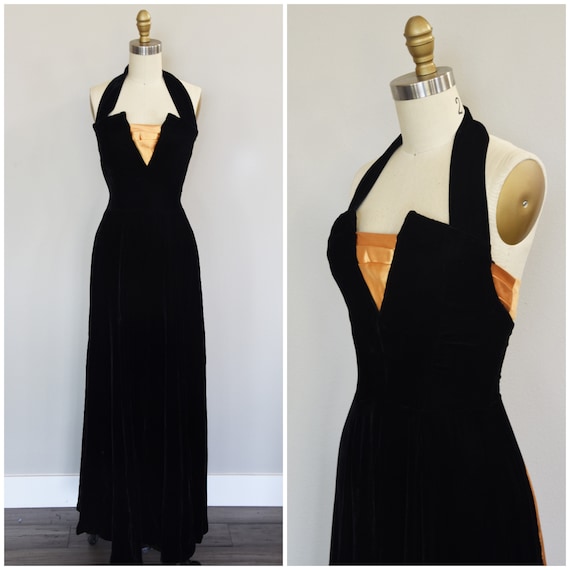 1940s Dress | Stunning Late 40s Frankenstein Satin