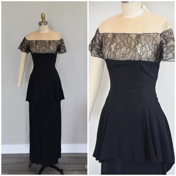 1940s Dress | Dramatic 40s Emma Domb Party Lines G