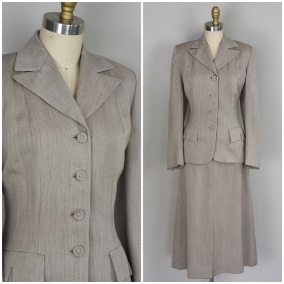 Reserved - 1940s Suit | Lovely 40s Light Oatmeal W