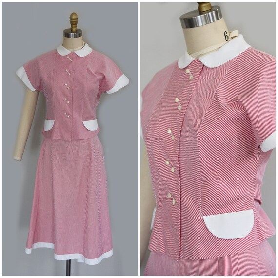 1950s Skirt Set | Sweet 50s Skirt and Blouse Strip