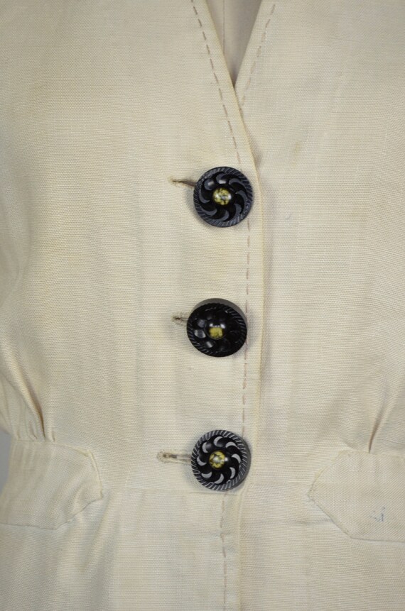 1930s Vest | Fantastic 30s Sportswear Belt Back Linen… - Gem