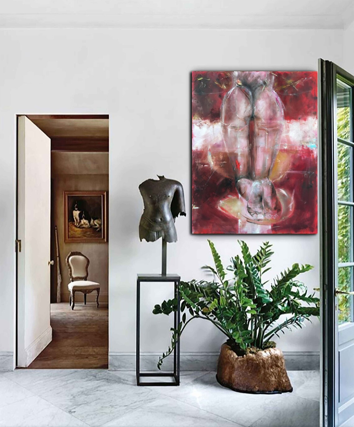 Body Painting on Canvas Modern Erotic Painting Girl Art Etsy