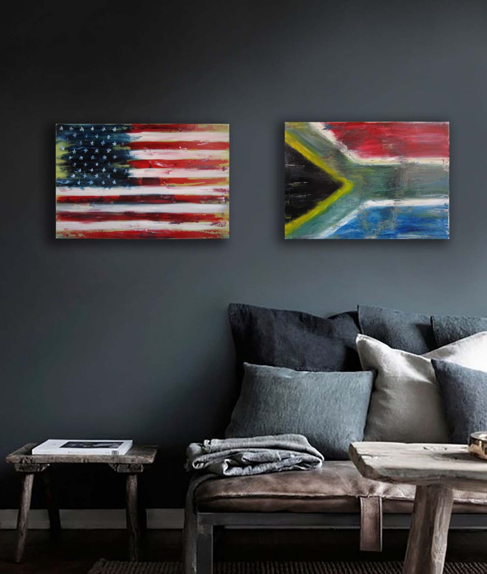 Art Oil PaintingAmerican Flag oil painting Contemporary Etsy