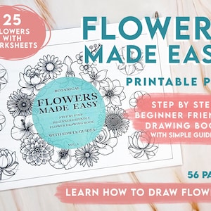 How to draw flowers printable frontcover