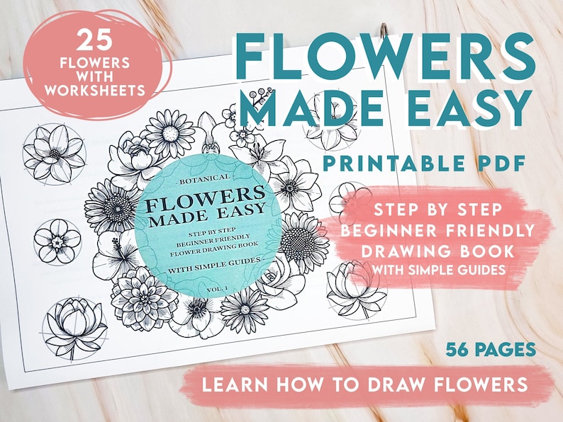 How to draw flowers printable frontcover
