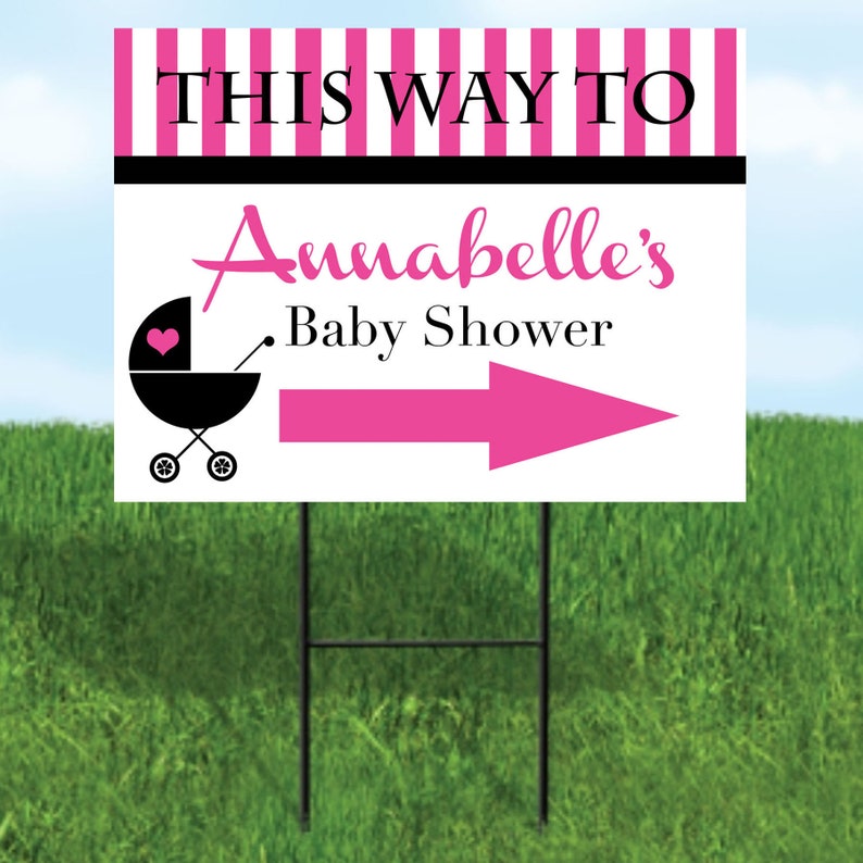 Baby Carriage Baby Shower Yard Sign Baby Shower Welcome Sign Etsy