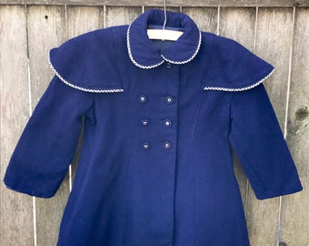 Manteau Vintage Silver Hill En Laine Pour Fille Taille 14 - Peacoat Bleu - Occasion Très Bon état