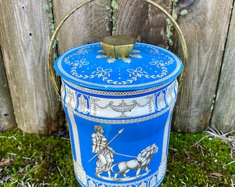 Papadopoulos Biscuits Tin Box Rare Buttons Lot of Vintage Buttons in a Collectible Tin Old Greek Biscuit Tin Box Floral Tin Box