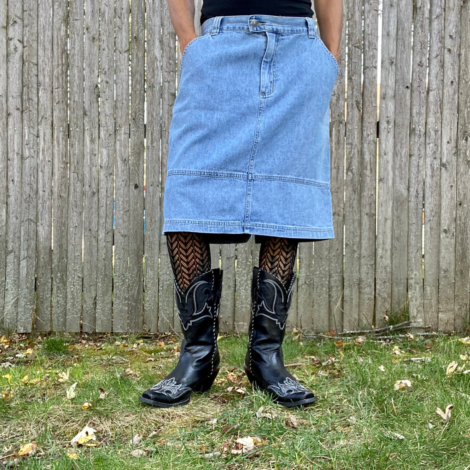 1980s jean skirt