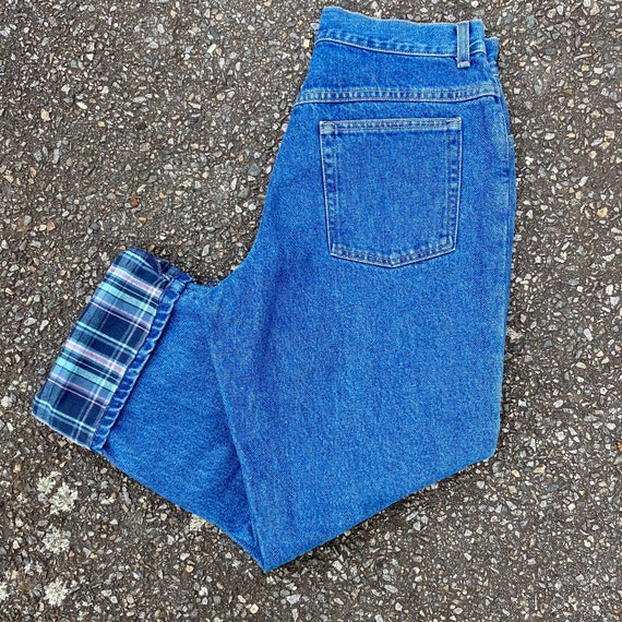 Vintage 1990s LL Bean High Waist Denim Jeans Flan… - image 3