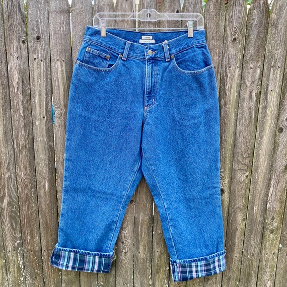 Vintage 1990s LL Bean High Waist Denim Jeans Flan… - image 2