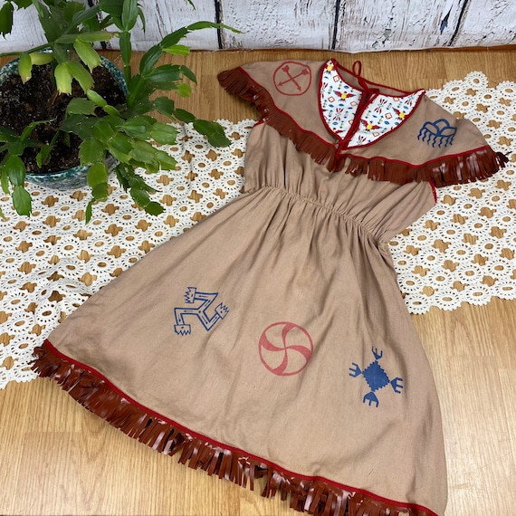 Vintage Indian Costume Dress Girls 1940s 1950s Na… - image 1