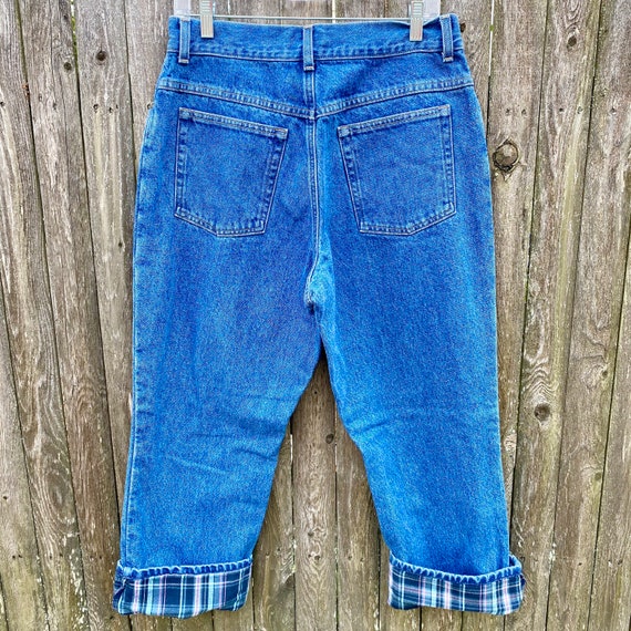Vintage 1990s LL Bean High Waist Denim Jeans Flan… - image 1