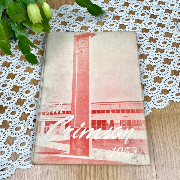 Vintage Yearbook 1950s 1953 Crimson East Providence RI