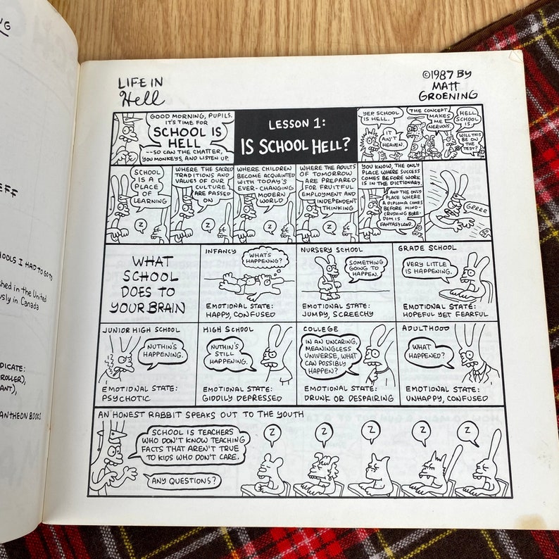 School is Hell Cartoon Book by Matt Groening 1987 Etsy