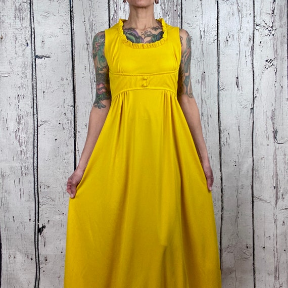 empire waist yellow dress