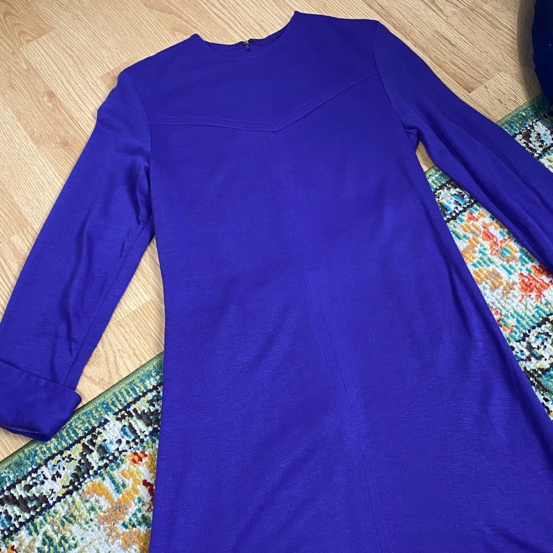 Vintage Knit Dress Purple 1960s 1970s XS image 6