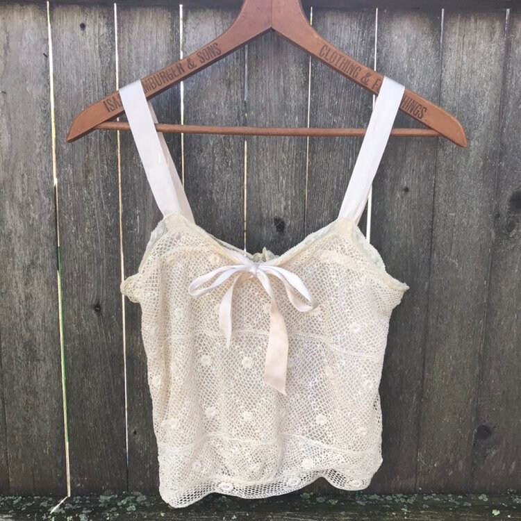 Vintage 1920s Camisole Crochet Rosettes Lingerie Top Hand | Etsy