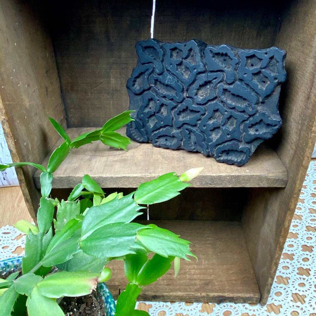 Vintage Carved Wood Printing Block Wall Paper Fabric Animal Print India