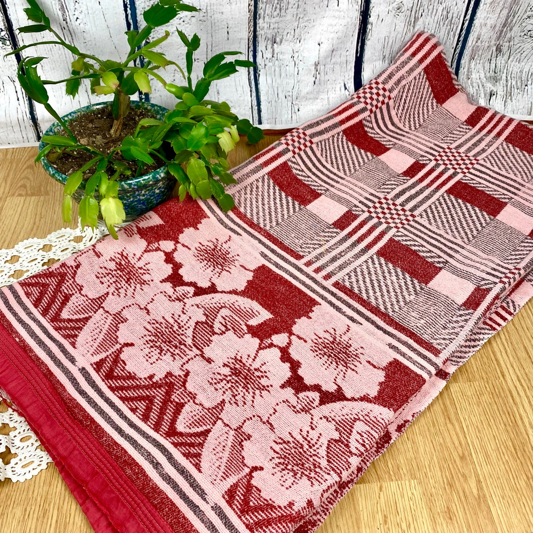 Vintage Esmond Warmspun Blanket Cotton 1930s 1940s Red Pink Twin B Etsy