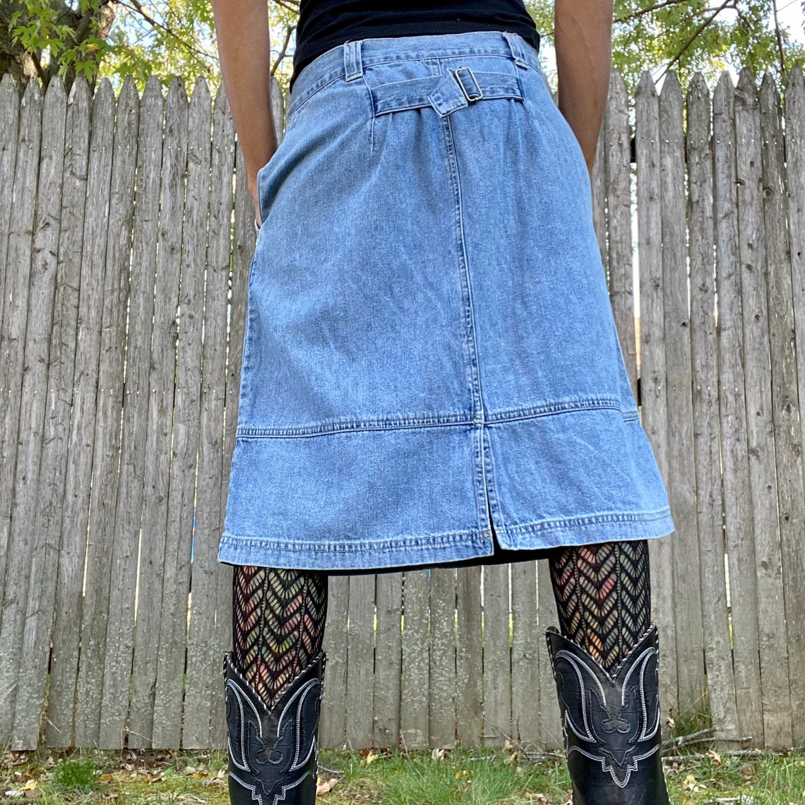 1980s jean skirt
