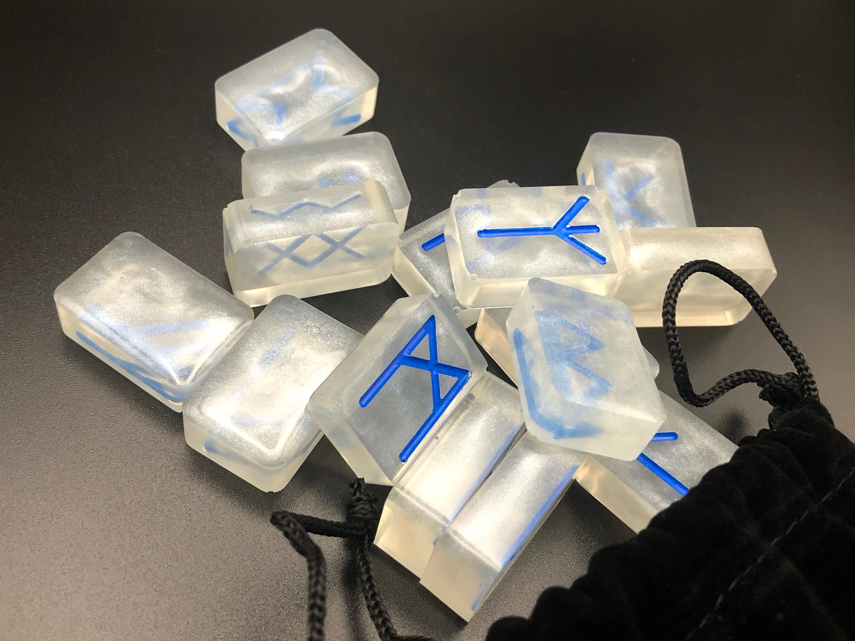 Elder Futhark Resin Runes: Frozen Lake Set - Etsy