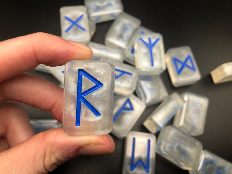Elder Futhark Resin Runes: Frozen Lake Set - Etsy