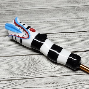 Ergonomic Crochet Hook, Worm Crochet Hook, Nerdy Crochet Hook, Recently Deceased, Horror Crochet Hook, Sand Inspired