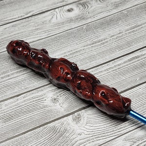 Hand Painted Ergonomic Crochet Hook: Horror Movie Inspired Resin Handle