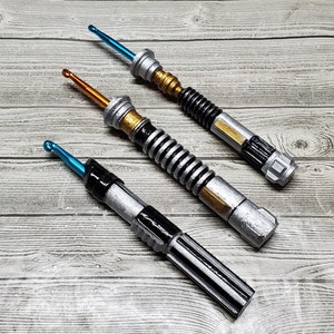 Ergonomic Crochet Hook, Lightsaber Crochet Hook, Star Wars Inspired, Star Wars Crochet Hook, Nerdy Crochet Hooks, Kenobi, Skywalker, Vader