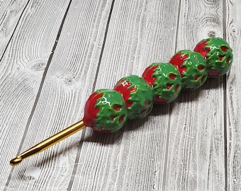 Ergonomic Poison Apple Crochet Hook, Disney Inspired, Hand Painted